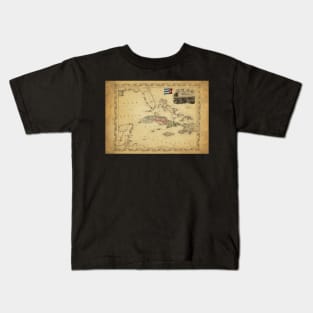 Old Map - Vintage - Cuba Kids T-Shirt